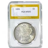 1886 Morgan Silver Dollar PGA MS65