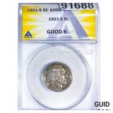 1921-S Buffalo Nickel ANACS G6