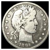 1896-O Silver Barber Quarter LIGHTLY CIRCULATED