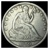 1859-O Silver Half Dollar NEARLY UNCIRCULATED