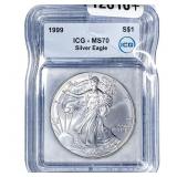 1999 Silver Eagle ICG MS70