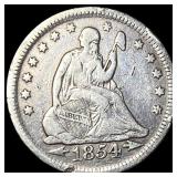 1854 Arrows Seated Liberty Quarter NEARLY UNCIRC