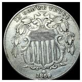 1869 Shield Nickel CLOSELY UNCIRCULATED CLOSELY U
