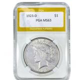 1923-D Silver Peace Dollar PGA MS63