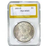 1883-O Morgan Silver Dollar PGA MS65