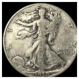 1938-D Silver Walking Liberty Half Dollar  LIGHTL