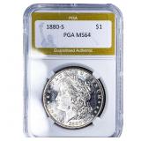 1880-S Morgan Silver Dollar PGA MS64