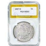 1887-O Morgan Silver Dollar PGA MS63