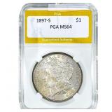 1897-S Morgan Silver Dollar PGA MS64