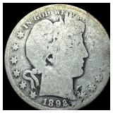 1892-O Silver Barber Quarter NICELY CIRCULATED N