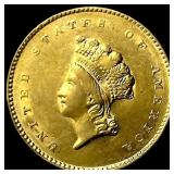 1855 Gold $1 Indian Head Type 2 CLOSELY   UNCIRCU