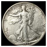 1918-S Silver Walking Liberty Half Dollar NEARLY