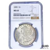 1890 Morgan Silver Dollar NGC MS63
