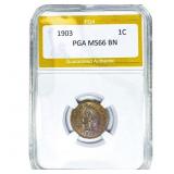 1903 Indian Head Cent PGA MS66 BN