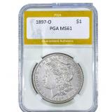 1897-O Morgan Silver Dollar PGA MS61