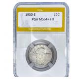 1930-S Standing Liberty Quarter PGA MS64+ FH