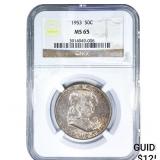 1953 Franklin Half Dollar NGC MS65