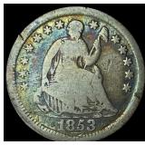 1853 Seated Liberty Half Dime (No Arrows) LIGHTLY