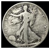 1921-D Silver Walking Liberty Half Dollar LIGHTLY
