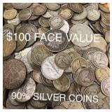 $100 Face Value Bag US Mixed 90% Silver