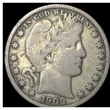 1909 Barber Half Dollar NEARLY UNCIRCULATED NEARL