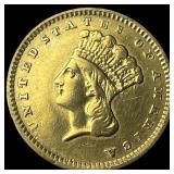1856 Gold $1 Indian Princess Head Type 2 UNCIRCULA