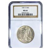 1941-S Walking Liberty Half Dollar NGC MS64