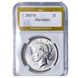 1927-D Silver Peace Dollar PGA MS63