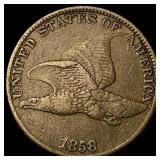 1858 Flying Eagle Cent NEARLY UNCIRCULATED