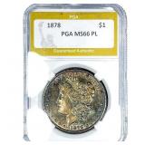 1878 Morgan Silver Dollar PGA MS66 PL