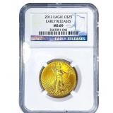2012 $25 Gold Eagle 1/2oz AGW NGC MS69