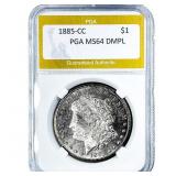 1885-CC Morgan Silver Dollar PGA MS64 DMPL