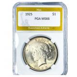 1925 Silver Peace Dollar PGA MS66