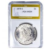 1878-S Morgan Silver Dollar PGA MS64