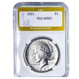 1921 Silver Peace Dollar PGA MS63
