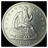 1857 Seated Liberty Half Dollar UNCIRCULATED