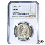 1945-S Walking Liberty Half Dollar NGC MS65