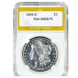 1904-O Morgan Silver Dollar PGA MS66 PL