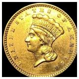 1857 Gold $1 Indian Princess Type 3 UNCIRCULATED