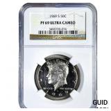 1969-S Kennedy Half Dollar NGC PF69 Ultra Cameo