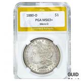 1880-O Morgan Silver Dollar PGA MS63+ Micro O