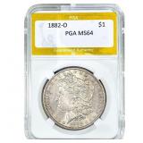 1882-O Morgan Silver Dollar PGA MS64