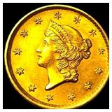 1854 Gold $1 Liberty Head Type 1 CLOSELY UNCIRCU