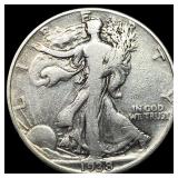 1938-D Silver Walking Liberty Half Dollar LIGHTL