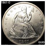 1861-O Seated Liberty Half Dollar CHOICE AU