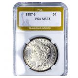 1887-S Morgan Silver Dollar PGA MS63
