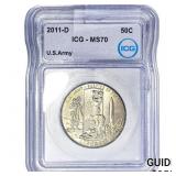 2011-D ICG MS70 50C US ARMY