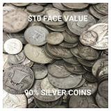 $10 Face Value Bag US Mixed 90% Silver