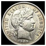 1909 Barber Dime CHOICE AU CHOICE AU
