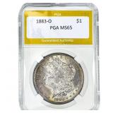 1883-O Morgan Silver Dollar PGA MS65